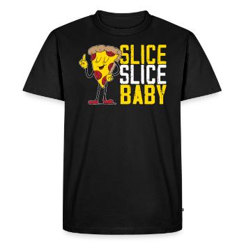 Tranche Tranche Bébé Foodie Pizzaiolo Pizza Lover - T-shirt Premium bio Homme - noir - Devant - Nico (187cm)
