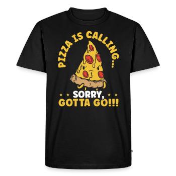 Pizza Is Calling Sorry I Gotta Go Italian Food - Men's Premium Organic T-Shirt - black - Front - Nico (187cm)