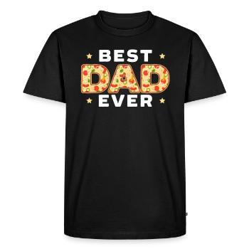 Best Dad Ever Pizza Eater Italian Dish Fathers Day - Men's Premium Organic T-Shirt - black - Front - Nico (187cm)