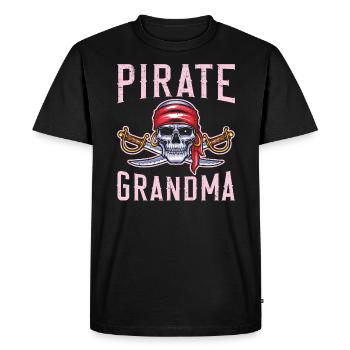 Pirate Grandma Grandmother Granny Pirate Lover - Men's Premium Organic T-Shirt - black - Front - Nico (187cm)