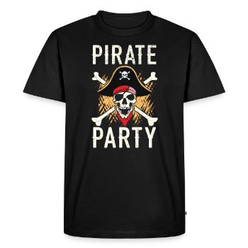 Pirate Party Caribbean Buccaneer Pirate Lover - Men's Premium Organic T-Shirt - black - Front - Nico (187cm)