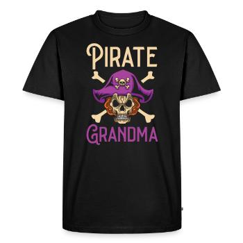 Pirate Grandma Grandmother Granny Pirate Lover - Men's Premium Organic T-Shirt - black - Front - Nico (187cm)