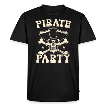 Pirate Party Caribbean Buccaneer Pirate Lover - Men's Premium Organic T-Shirt - black - Front - Nico (187cm)