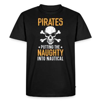 Pirates Putting Naughty Into Nautical Caribbean - Men's Premium Organic T-Shirt - black - Front - Nico (187cm)