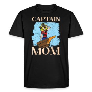 Capitaine Maman Meilleure Maman Jamais Maman Pirate Amoureux - T-shirt Premium bio Homme - noir - Devant - Nico (187cm)