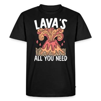 Lavas All You Need Earth Science Geology Volcano - Men's Premium Organic T-Shirt - black - Front - Nico (187cm)