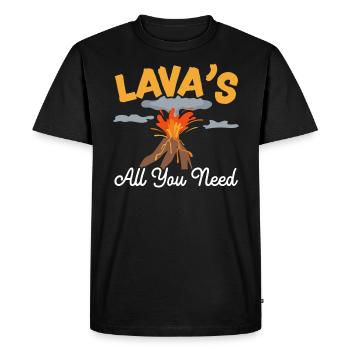 Lavas All You Need Earth Science Geology Volcano - Men's Premium Organic T-Shirt - black - Front - Nico (187cm)