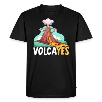 Volcayes Earth Science Geology Volcano Scientist - Men's Premium Organic T-Shirt - black - Front - Nico (187cm)