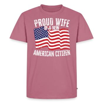 Proud WIfe Of A New American Citizen Constitution - Men's Premium Organic T-Shirt - mauve - Front - Nico (187cm)