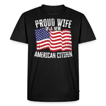 Fier WIfe d’une nouvelle constitution citoyenne américaine - T-shirt Premium bio Homme - noir - Devant - Nico (187cm)