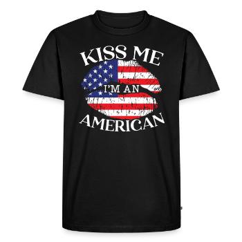 Embrasse-moi Je suis un jour de constitution américain des États-Unis - T-shirt Premium bio Homme - noir - Devant - Nico (187cm)