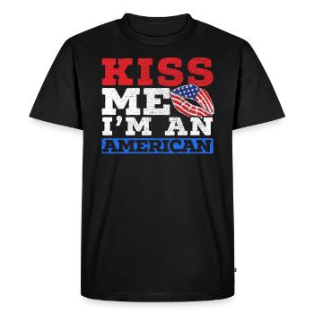 Embrasse-moi Je suis un jour de constitution américain des États-Unis - T-shirt Premium bio Homme - noir - Devant - Nico (187cm)