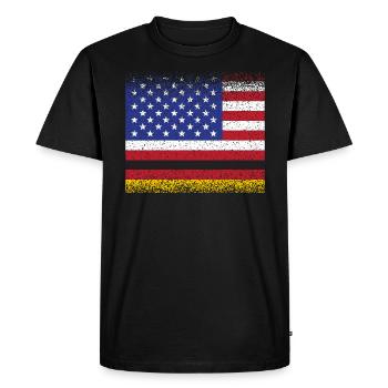 USA Germany Flag German American Von Steuben Day - Men's Premium Organic T-Shirt - black - Front - Nico (187cm)