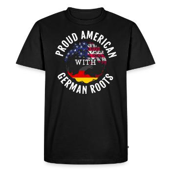 Fier Américain avec une racine allemande Von Steuben Day - T-shirt Premium bio Homme - noir - Devant - Nico (187cm)