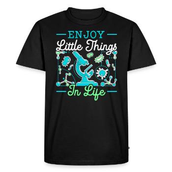 Enjoy Little Things In Life Science Microbiology - Men's Premium Organic T-Shirt - black - Front - Nico (187cm)