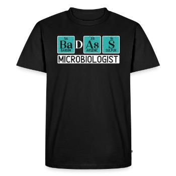 Badass Microbiologist Science Lover Microbiology - Men's Premium Organic T-Shirt - black - Front - Nico (187cm)