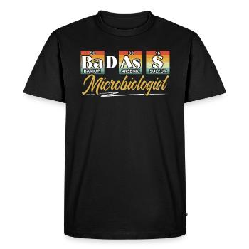 Badass Microbiologist Science Lover Microbiology - Men's Premium Organic T-Shirt - black - Front - Nico (187cm)