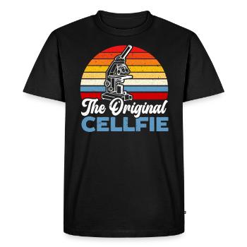 The Original Cellfie Science Lover Microbiology - Men's Premium Organic T-Shirt - black - Front - Nico (187cm)