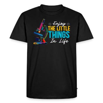 Enjoy Little Things In Life Science Microbiology - Men's Premium Organic T-Shirt - black - Front - Nico (187cm)