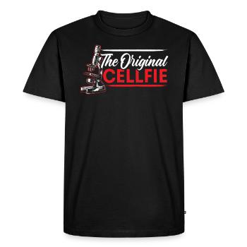 The Original Cellfie Science Lover Microbiology - Men's Premium Organic T-Shirt - black - Front - Nico (187cm)