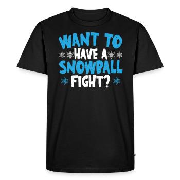 Vous voulez avoir une bataille de boules de neige hiver saison neige - T-shirt Premium bio Homme - noir - Devant - Nico (187cm)