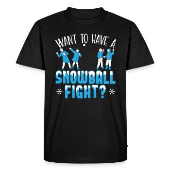 Vous voulez avoir une bataille de boules de neige hiver saison neige - T-shirt Premium bio Homme - noir - Devant - Nico (187cm)