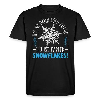 Il fait tellement froid dehors que je viens de faire des flocons de neige - T-shirt Premium bio Homme - noir - Devant - Nico (187cm)