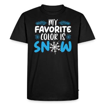Ma couleur préférée est la saison hivernale des amoureux de la neige - T-shirt Premium bio Homme - noir - Devant - Nico (187cm)