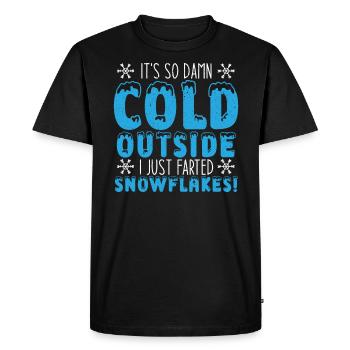 Il fait tellement froid dehors que je viens de faire des flocons de neige - T-shirt Premium bio Homme - noir - Devant - Nico (187cm)