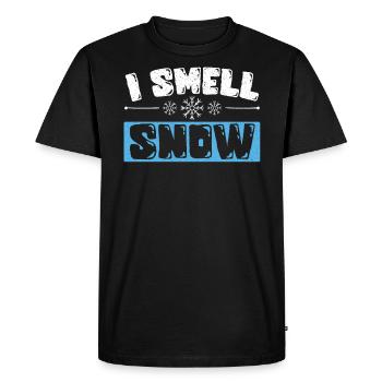 Je sens l’amoureux de la neige Ice Cold Saison hivernale enneigée - T-shirt Premium bio Homme - noir - Devant - Nico (187cm)