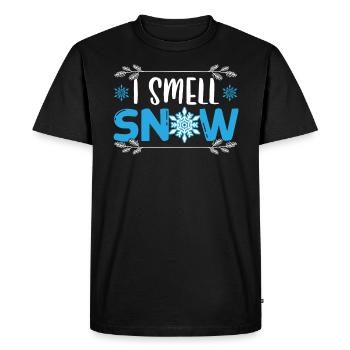 Je sens l’amoureux de la neige Ice Cold Saison hivernale enneigée - T-shirt Premium bio Homme - noir - Devant - Nico (187cm)