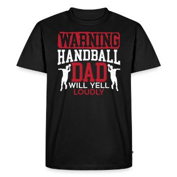 Handball Papa va crier fort Sports Fête des Pères - T-shirt Premium bio Homme - noir - Devant - Nico (187cm)