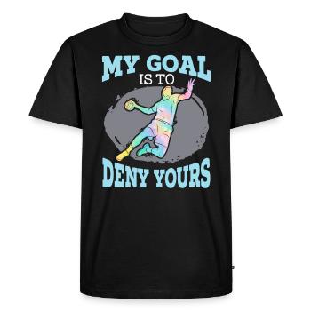 Mon but est de refuser à votre joueur de handball des sports - T-shirt Premium bio Homme - noir - Devant - Nico (187cm)