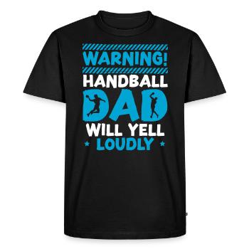 Handball Papa va crier fort Sports Fête des Pères - T-shirt Premium bio Homme - noir - Devant - Nico (187cm)