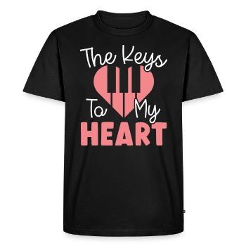Les clés de mon cœur Pianiste Musicien Musique - T-shirt Premium bio Homme - noir - Devant - Nico (187cm)