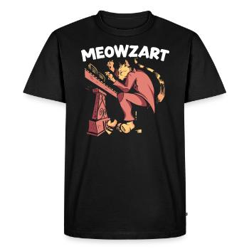 Meowzart Piano Cat Musicien Musicien Pianiste Musical Musique - T-shirt Premium bio Homme - noir - Devant - Nico (187cm)