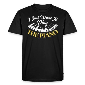 Je veux juste jouer de l’instrument pianiste piano - T-shirt Premium bio Homme - noir - Devant - Nico (187cm)