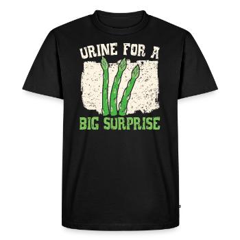 Urine For A Big Surprise Asparagus Vegetarian - Men's Premium Organic T-Shirt - black - Front - Nico (187cm)