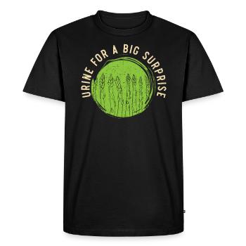 Urine For A Big Surprise Asparagus Vegetarian - Men's Premium Organic T-Shirt - black - Front - Nico (187cm)