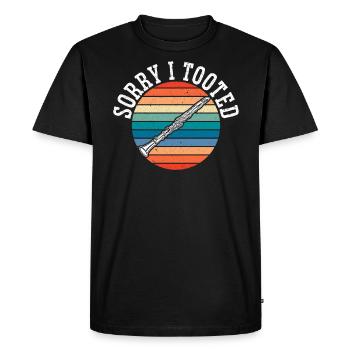Sorry I Tooted Clarinet Clarinetist Musician - Men's Premium Organic T-Shirt - black - Front - Nico (187cm)