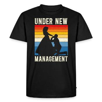 Under New Management Groom Wedding Bachelor Party - Men's Premium Organic T-Shirt - black - Front - Nico (187cm)