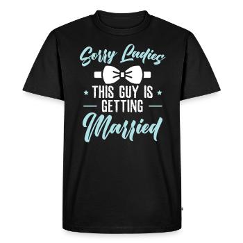 Désolé mesdames ce gars se marie marié marié - T-shirt Premium bio Homme - noir - Devant - Nico (187cm)