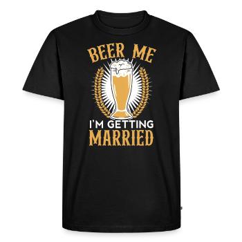 Beer Me I’m Getting Married Alcohol Enterrement de vie de garçon - T-shirt Premium bio Homme - noir - Devant - Nico (187cm)