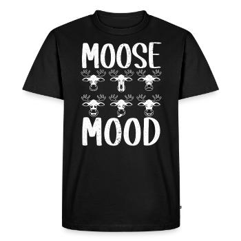 Moose Mood Faune Animal Alces Elk Deer - T-shirt Premium bio Homme - noir - Devant - Nico (187cm)