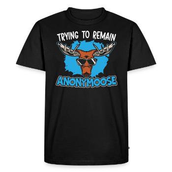 Essayer de rester anonyme Animal Alces Elk Moose - T-shirt Premium bio Homme - noir - Devant - Nico (187cm)