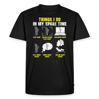 Ce que je fais dans mon temps libre Harpiste Harpiste - T-shirt Premium bio Homme - noir - Devant - Nico (187cm)