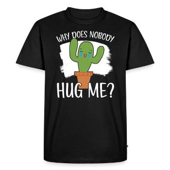 Pourquoi personne ne m’embrasse Cactus Plante succulente - T-shirt Premium bio Homme - noir - Devant - Nico (187cm)
