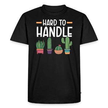 Difficile à manipuler Succulent Cactus Plant Gardener - T-shirt Premium bio Homme - noir - Devant - Nico (187cm)