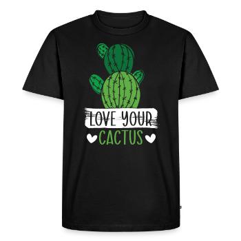 Love Your Cactus Succulent Plant Lady Gardener - Men's Premium Organic T-Shirt - black - Front - Nico (187cm)