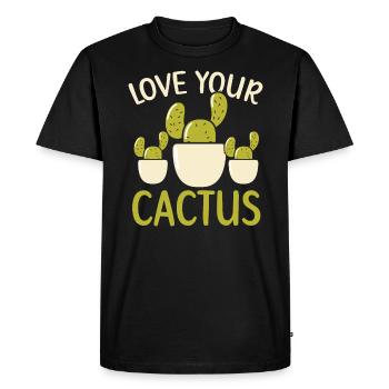 Love Your Cactus Succulent Plant Lady Gardener - Men's Premium Organic T-Shirt - black - Front - Nico (187cm)